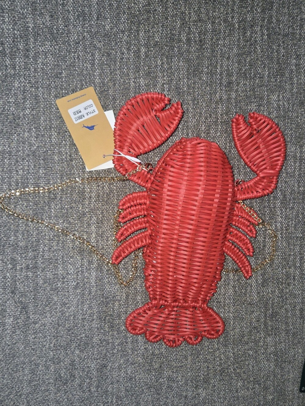 Tommy Bahama Tik Tok Famous Viral Red Wicker Crab Crossbody with Gold Chain NWT - Picture 8 of 11